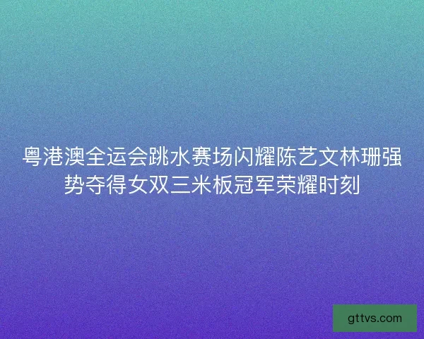 粤港澳全运会跳水赛场闪耀陈艺文林珊强势夺得女双三米板冠军荣耀时刻